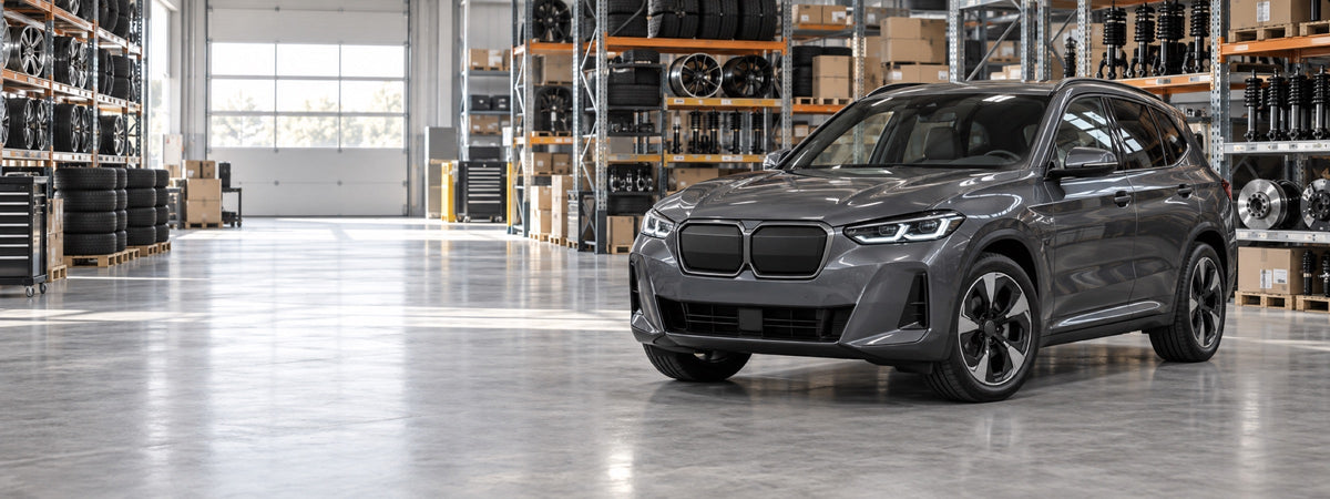 Banner BMW iX3 en almacén de repuestos