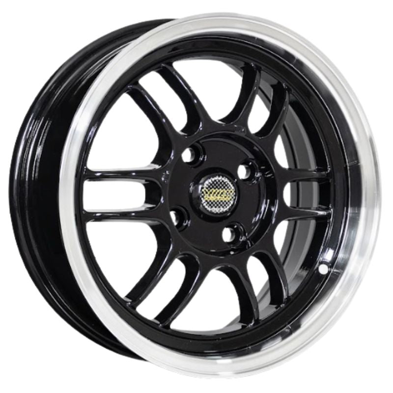 RW® - 14X6.0 4X100 ET35 CB73.1 BLACK LIP POLISHED
