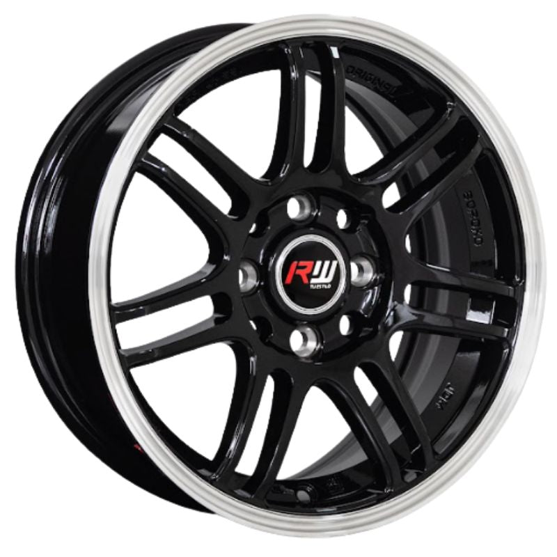 RW® - 14X6.0 8X100/114.3 ET35 CB73.1 BLACK/LIP POLISHED
