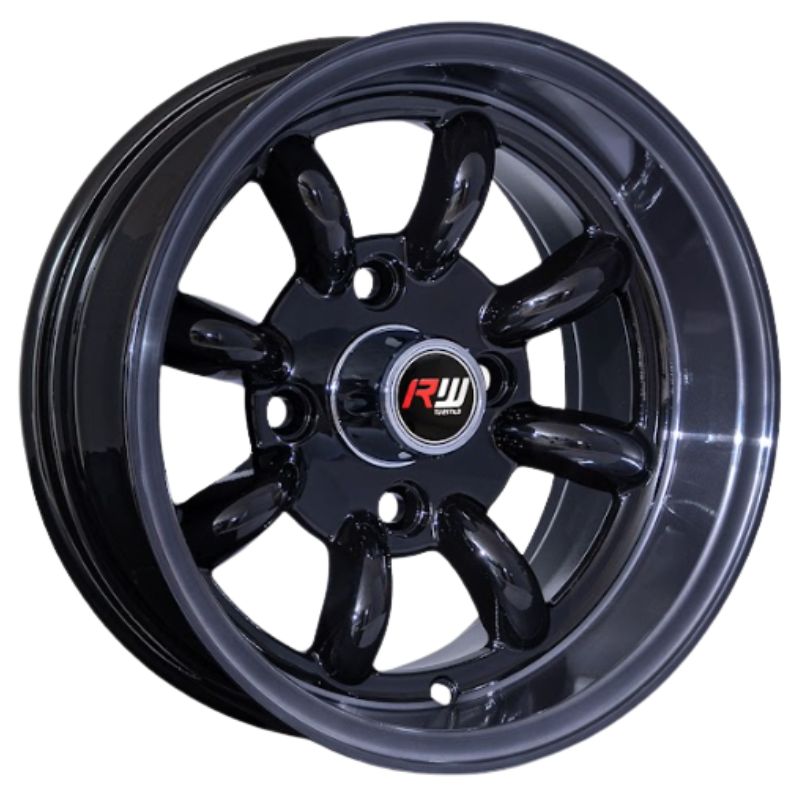 RW® - 13X7 4X114.3 ET-7 CB73.1 BLACK/LIP POLISHED BLACK