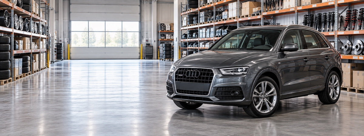 Banner Audi Q3 en almacén de repuestos