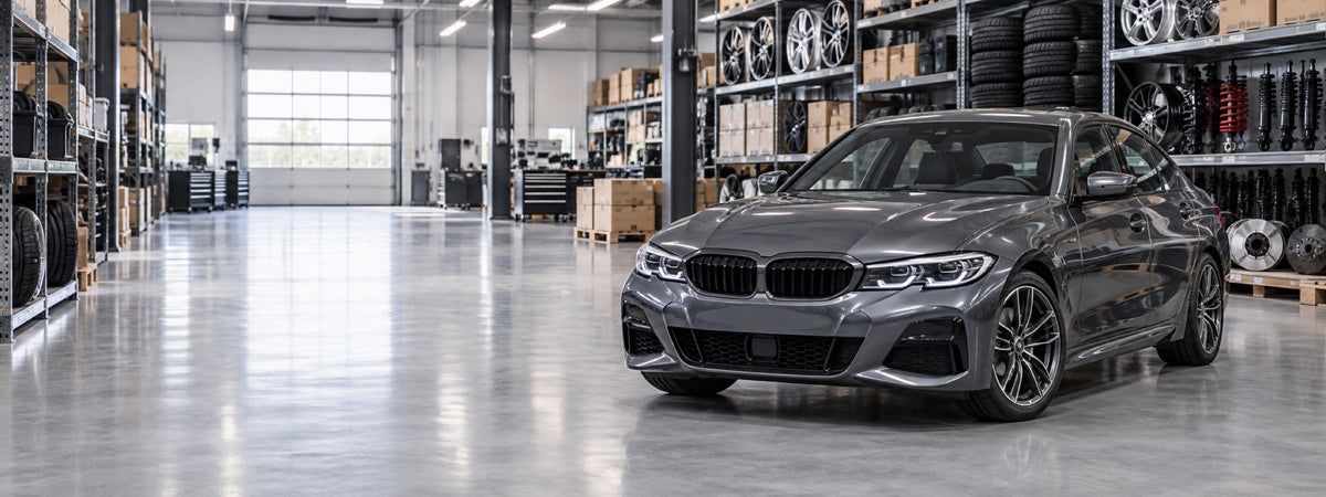 Banner BMW Serie 3 en almacén de repuestos