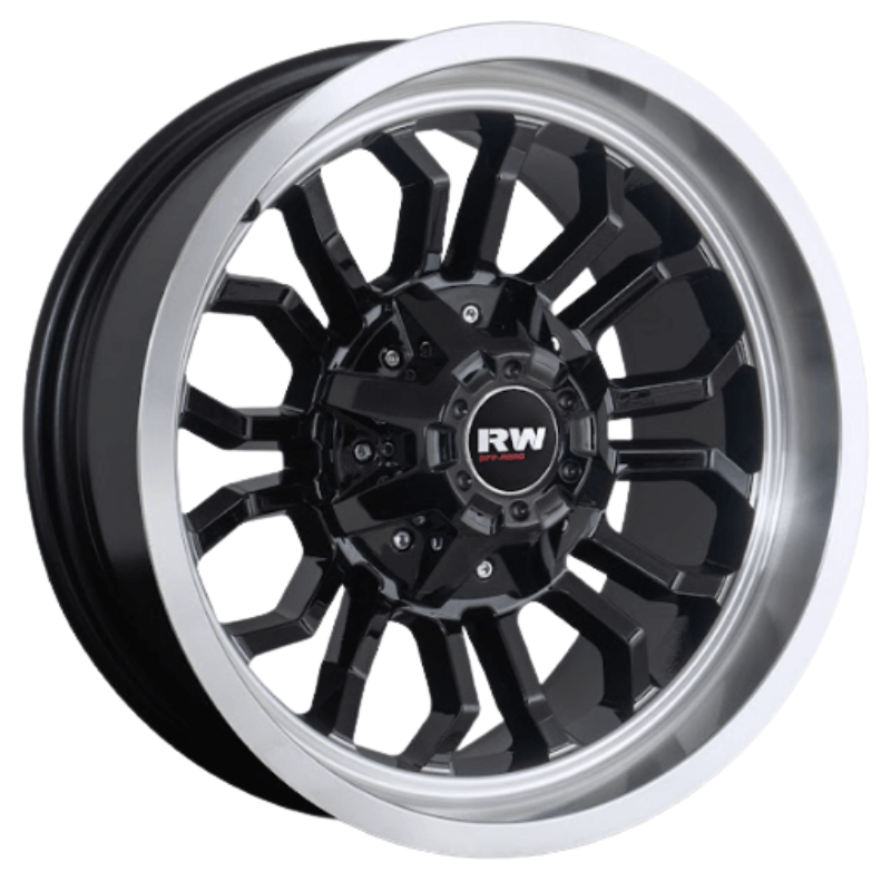 RW® - 16X8.0 6X139.7 ET-10 CB110  BLACK/LIP POLISH