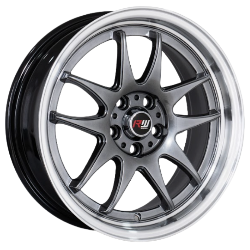 RW® - 16X7 5X100 ET30 CB73.1 HPER BLACK/LIP POLISHED