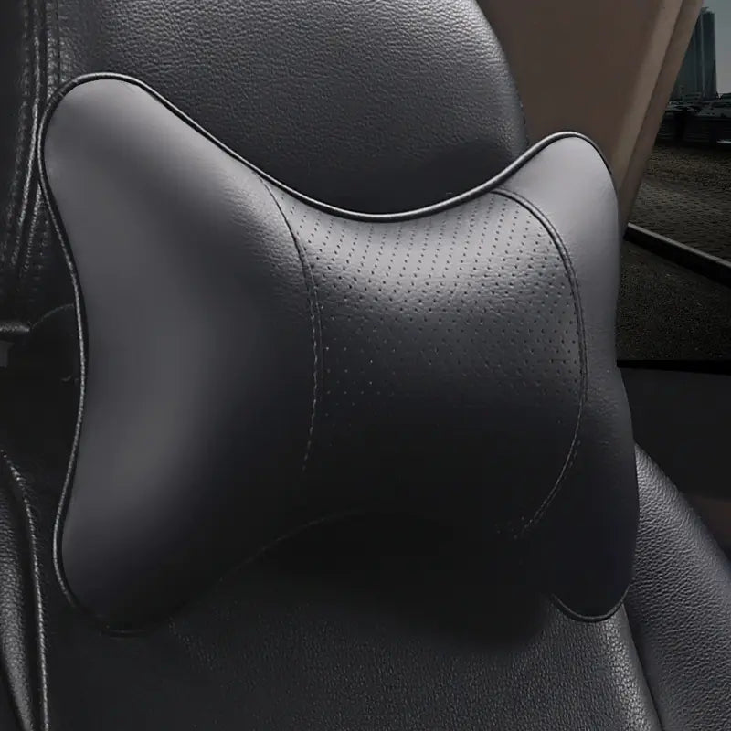 Almohada de Cuero para Cuello y Reposacabezas de Auto