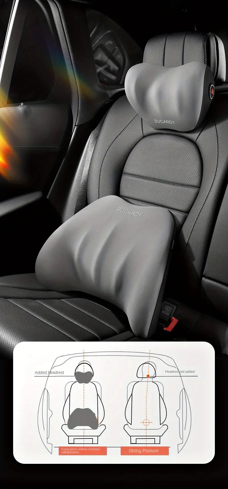 Cojín de Espuma de Memoria para Cuello de Auto para Todas las Estaciones